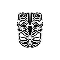 The face of a viking or orc. Traditional totem symbol. Hawaiian style. illustration isolated on white background. vector