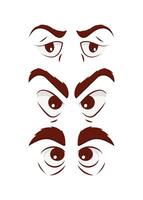 Set of eyes in flat style. illustration. Isolated on white background. vector