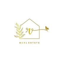 letter R handwritten Real estate logo concept. Feminine style Handwritten alphabet with floral in the logo template. Letters and Alphabet for your logo design. vector