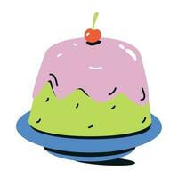 Grab this flat icon of cherry cake vector