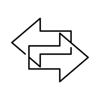 arrow left and right button thin line Icon outline vector