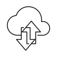 cloud arrow up and down button Icon outline vector