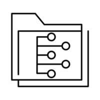 folder files button thin line Icon outline vector