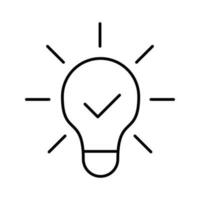 light bulb idea thin line Icon outline vector