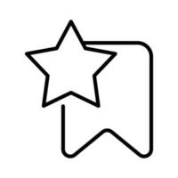 favorite star bookmark thin line outline Icon button vector