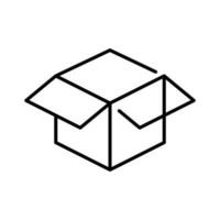 box open package thin line outline Icon button vector