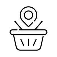 market places location thin line outline Icon button vector