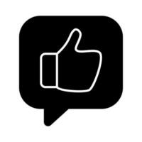 thumb up like bubble chat user interface black Icon button vector