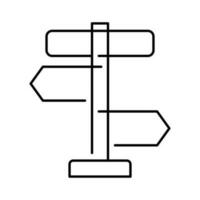 road sign direction thin line icon outline vector