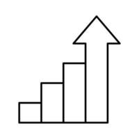 arrow up diagram statistic button Icon outline vector