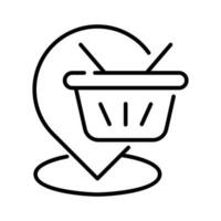 shopping place location thin line outline Icon button vector