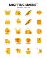 shopping market ecommerce yellow user interface Icon button vector