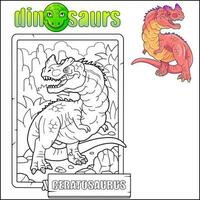 prehistórico dinosaurio ceratosaurus colorante libro vector
