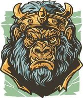 A king beast gorilla with an intimidating face vector