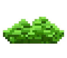 Green bush pixel art. Vector grass.The concept of games background.