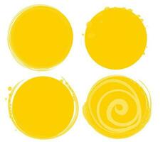 Collection of grunge circle shapes.Abstract yellow ink splash banner Design elements for logo, branding, label. Vector template.