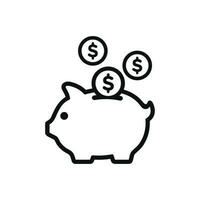 Piggy bank icon isolated on white background vector