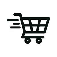 Shopping cart icon isolated on white background vector