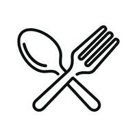 Spoon and fork, eat, restaurant, food icon isolated on white background vector