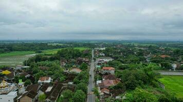 Aerial view of beautiful view in the morning at solo city. Solo, Indonesia, December 6, 2021 photo