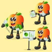 Cute apricot character at work vector