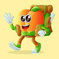 Cute apricot character on vacation vector