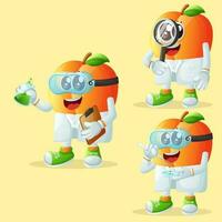 Cute apricot characters as scientists vector