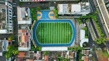 aéreo ver de nuevo fútbol americano estadio Bri brillante estadio. Jacarta, Indonesia, marzo 2, 2022 foto