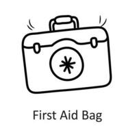 First Aid Bag vector outline Icon Design illustration. Dentist Symbol on White background EPS 10 File