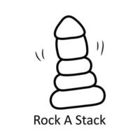 Rock A Stack vector outline Icon Design illustration. Toys Symbol on White background EPS 10 File