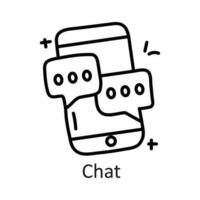 Chat vector outline Icon Design illustration. Communication Symbol on White background EPS 10 File