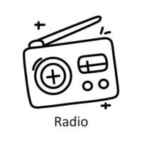 radio vector contorno icono diseño ilustración. comunicación símbolo en blanco antecedentes eps 10 archivo