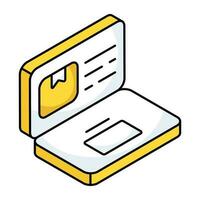 An icon design of online parcel vector