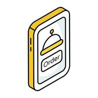 Conceptual flat design icon of mobile order vector