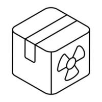 An editable design icon of radioactive parcel vector