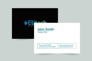 Tech Startup business card template. A clean, modern, and high-quality design business card vector design. Editable and customize template business card