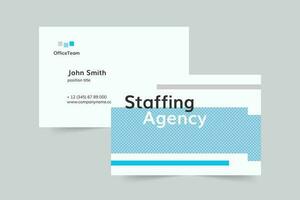 Staffing Agency business card template. A clean, modern, and high-quality design business card vector design. Editable and customize template business card