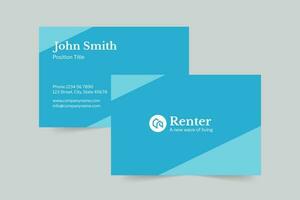 Vacation Rental business card template. A clean, modern, and high-quality design business card vector design. Editable and customize template business card