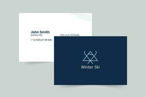 Ski Resort business card template. A clean, modern, and high-quality design business card vector design. Editable and customize template business card