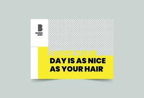 Barbershop greeting card template. A clean, modern, and high-quality design business card vector design. Editable and customize template business card