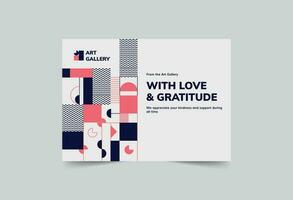 Art Gallery greeting card template. A clean, modern, and high-quality design business card vector design. Editable and customize template business card