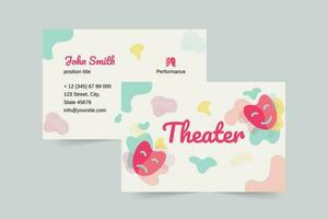 Theater business card template. A clean, modern, and high-quality design business card vector design. Editable and customize template business card