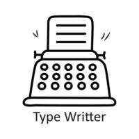 Type Writer vector outline Icon Design illustration. Stationery Symbol on White background EPS 10 File