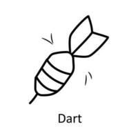 Dart vector outline Icon Design illustration. Toys Symbol on White background EPS 10 File