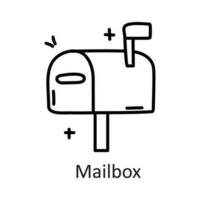 Mailbox vector outline Icon Design illustration. Communication Symbol on White background EPS 10 File