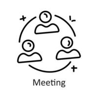 reunión vector contorno icono diseño ilustración. comunicación símbolo en blanco antecedentes eps 10 archivo