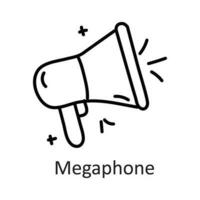 Megaphone vector outline Icon Design illustration. Communication Symbol on White background EPS 10 File