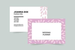 Wedding Planners business card template. A clean, modern, and high-quality design business card vector design. Editable and customize template business card