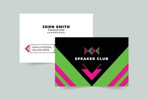 Speaker business card template. A clean, modern, and high-quality design business card vector design. Editable and customize template business card