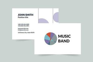 Music Band business card template. A clean, modern, and high-quality design business card vector design. Editable and customize template business card